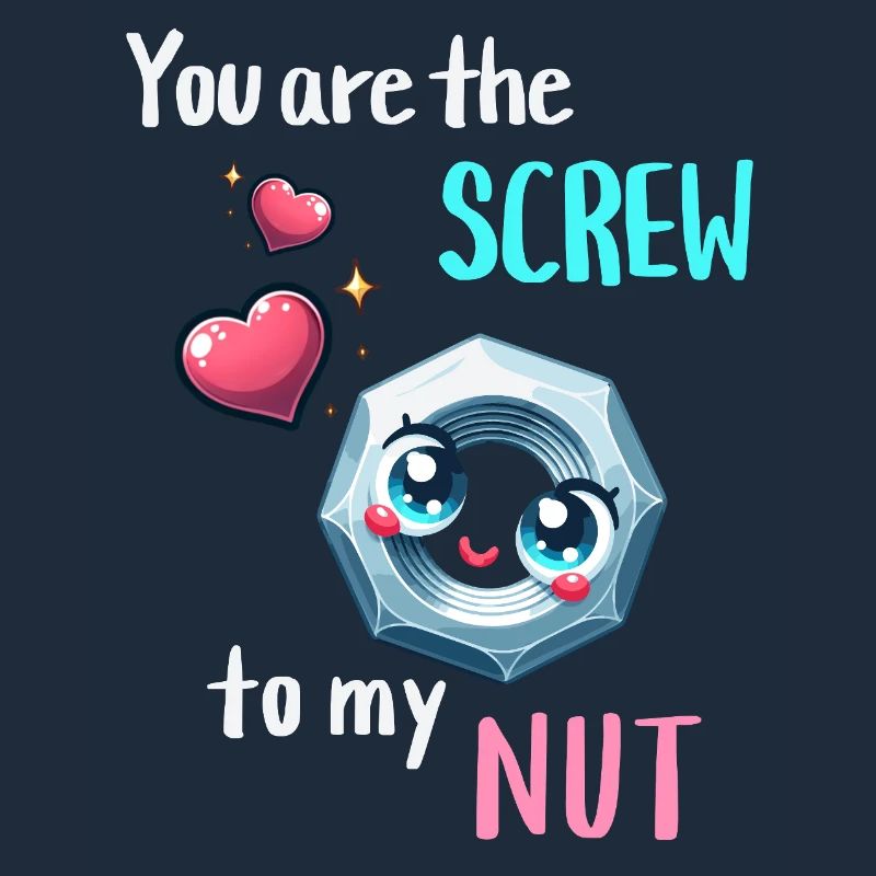 Funny Nut Bolts Pair Design