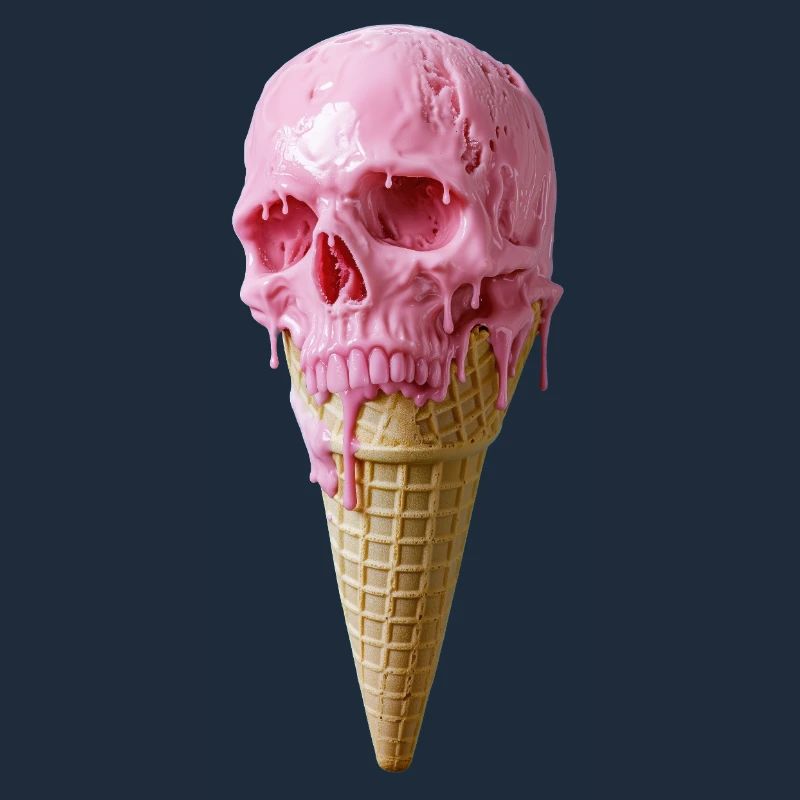Pink Skull Eiscreme Kunst
