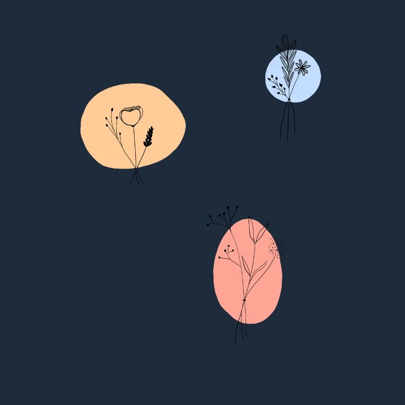 Fleurs pastelées Dessin délicat au trait