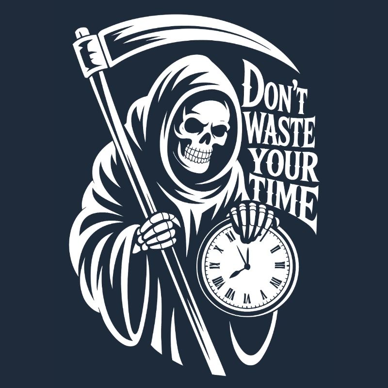 Grim Reaper Clock – Don't Waste Your Time Motif