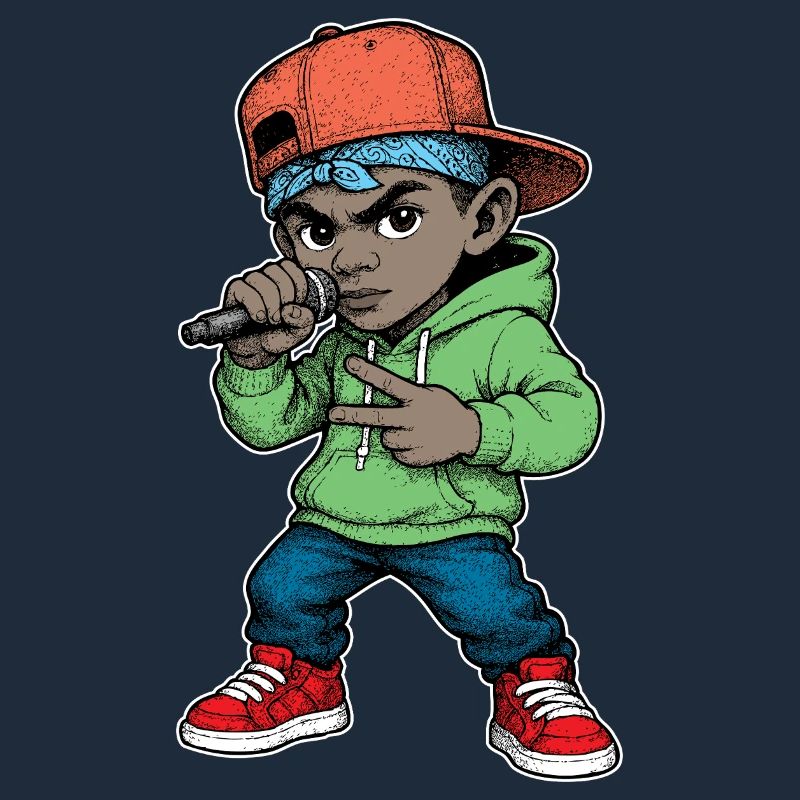 Junger Rapper-Junge mit Mikrofon