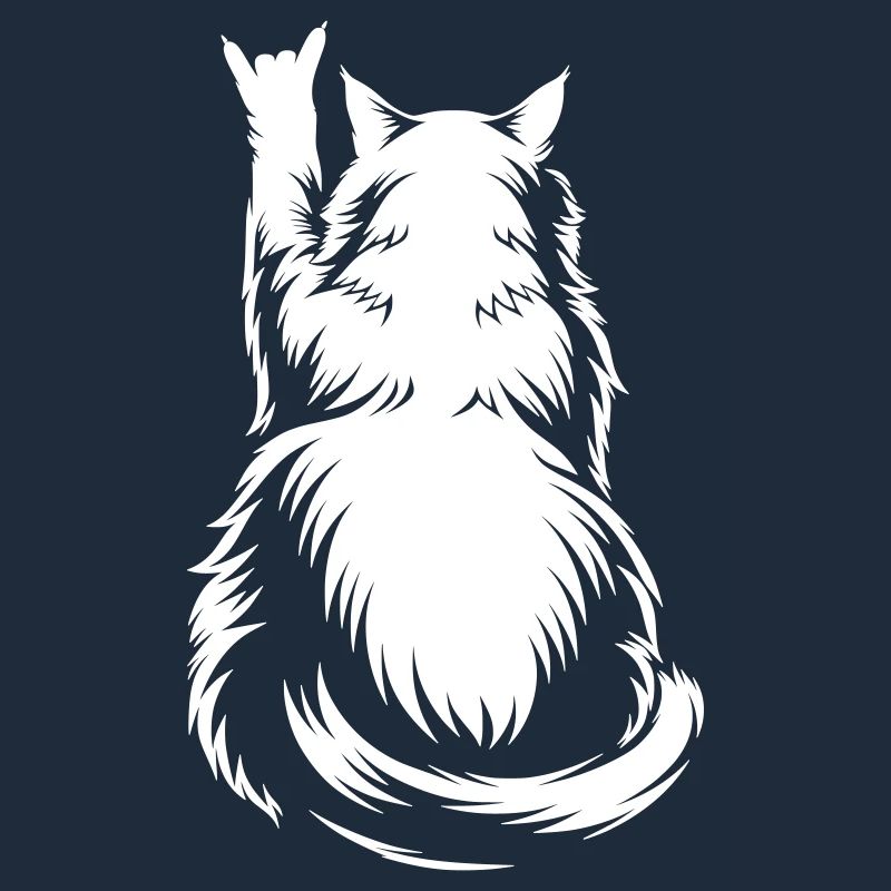 Rock Cat Back View – Devil Horns