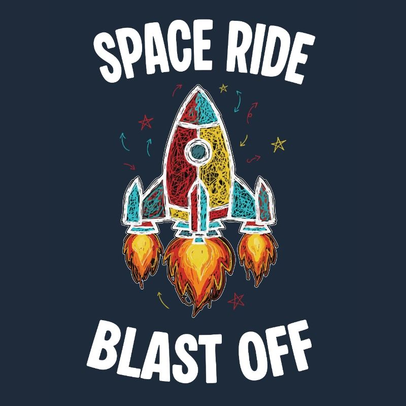 Space Rocket Retro Scribble Blast Off