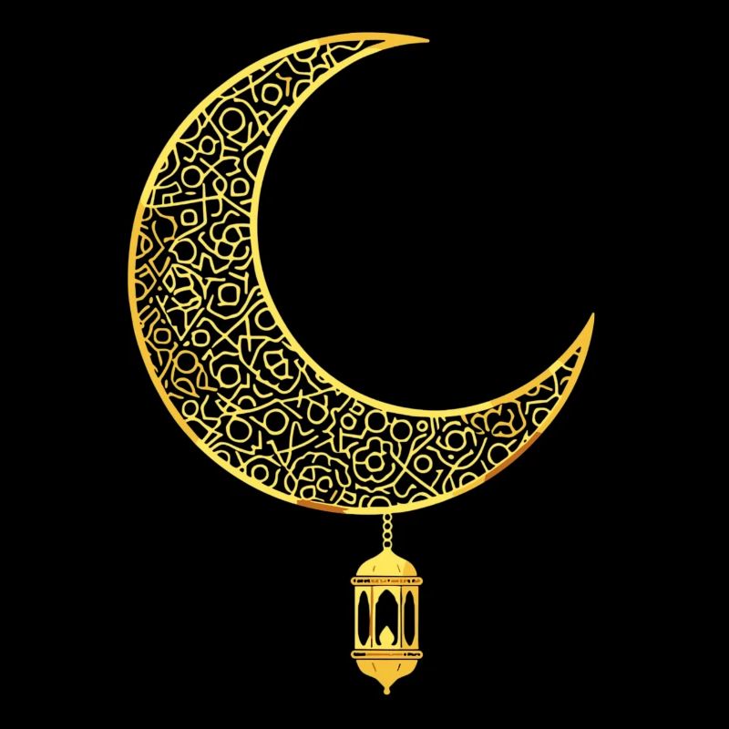 Ramadan Kareem Golden Crescent Moon