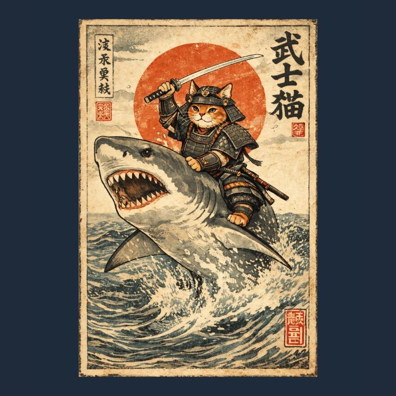 Samurai Cat, Japanese Warrior & Fighter, Shark