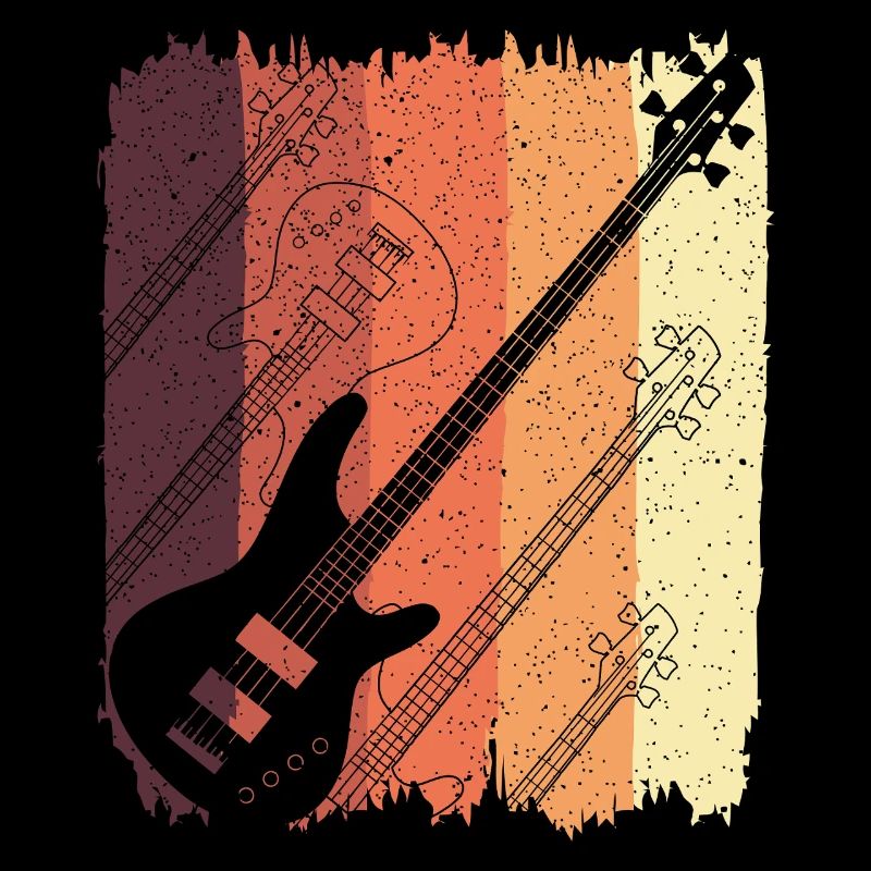 Retro-Gitarre Sunset Stripes