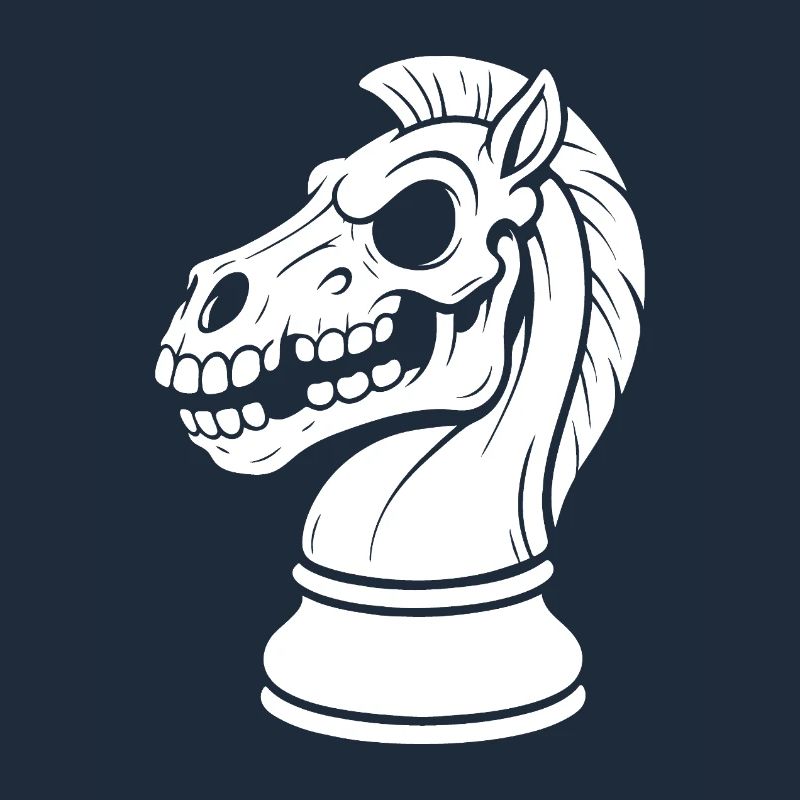 Schach Springer Skelett Dark Chess Design