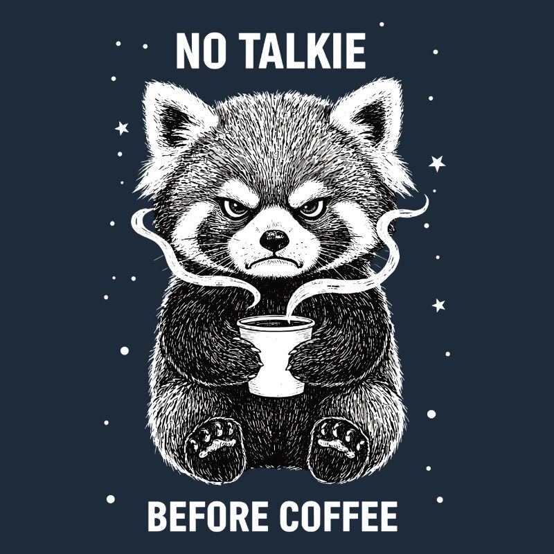 Pas de conversation devant le panda roux amateur de café