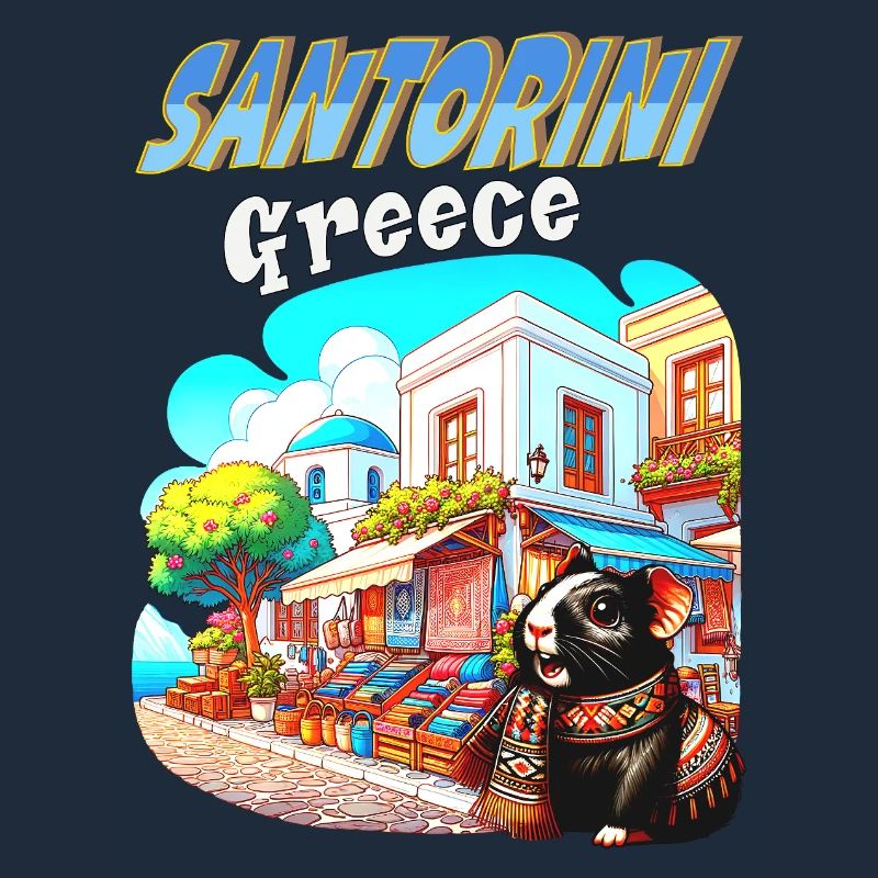 Aventures de cochons d’Inde à Santorin, Grèce