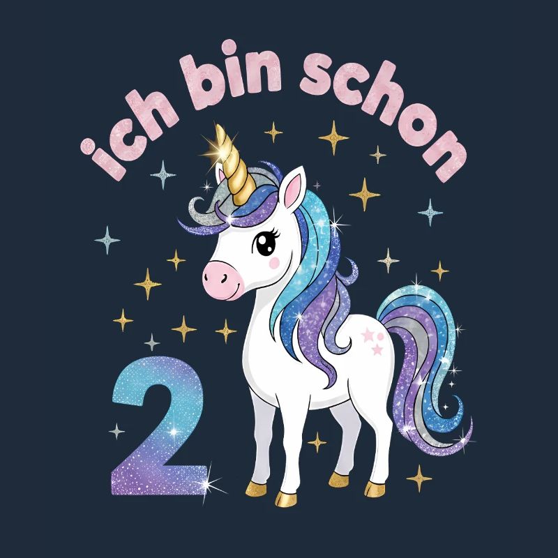 2. Geburtstag Einhorn Mädchen Ich bin schon 2