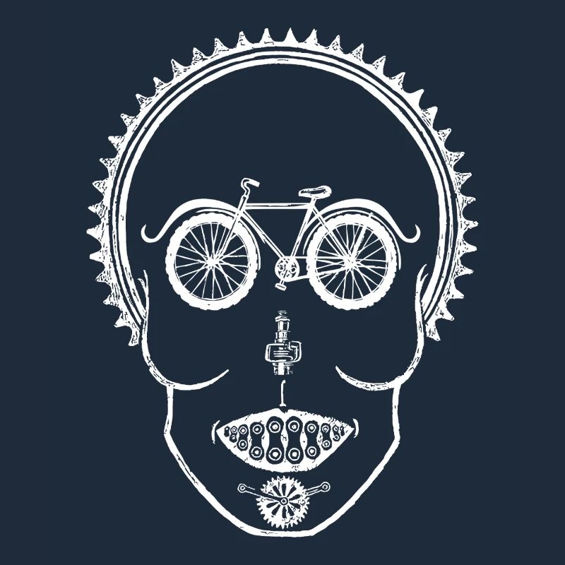 Bicycle Skull Optical Illusion Cycling Design