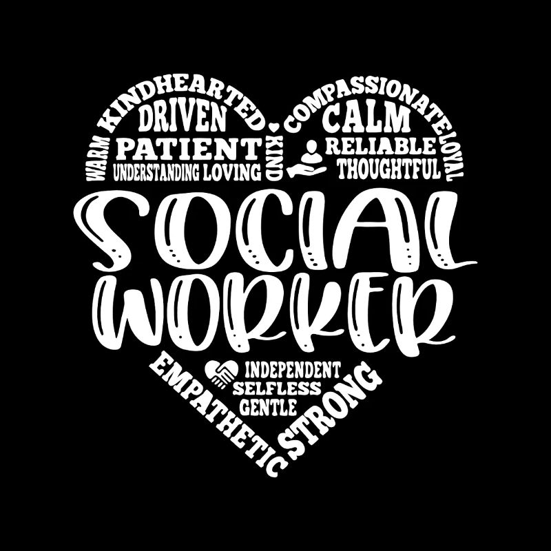 Social Worker Heart Word Cloud