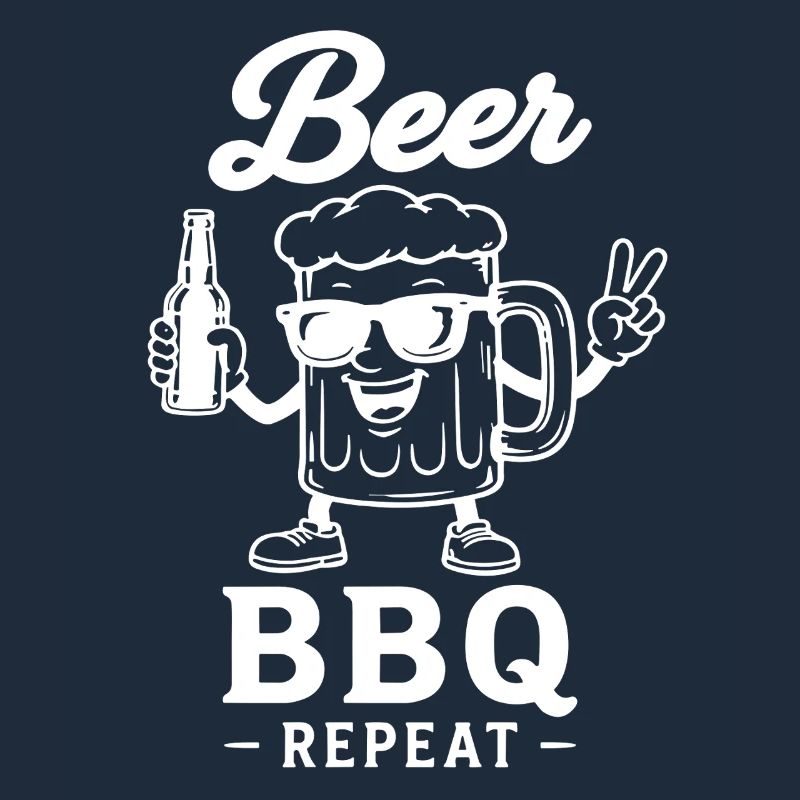 BEER BBQ REPEAT Grillen Bier Grafik