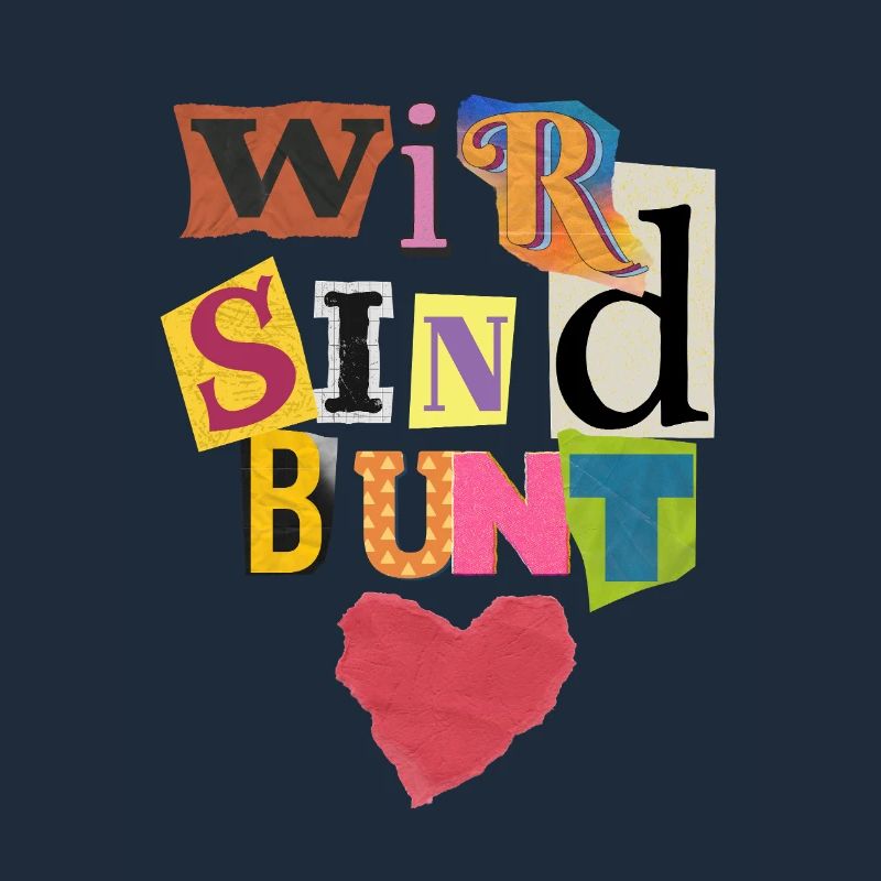 Wir sind bunt Collage Herz