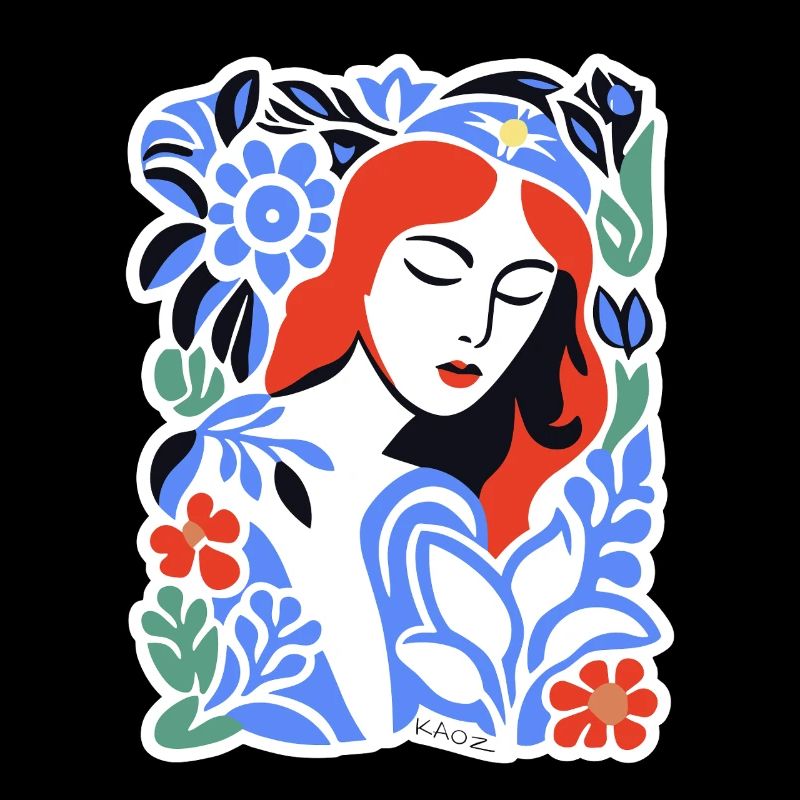 Blue Florals Portrait