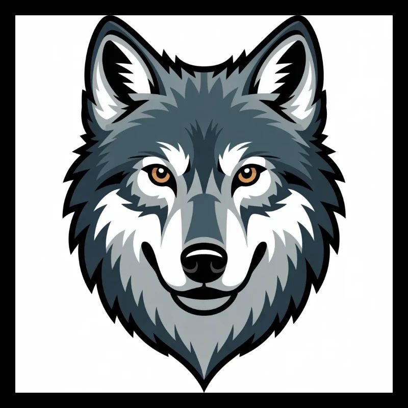 Wolfskopf – stilisierte Illustration