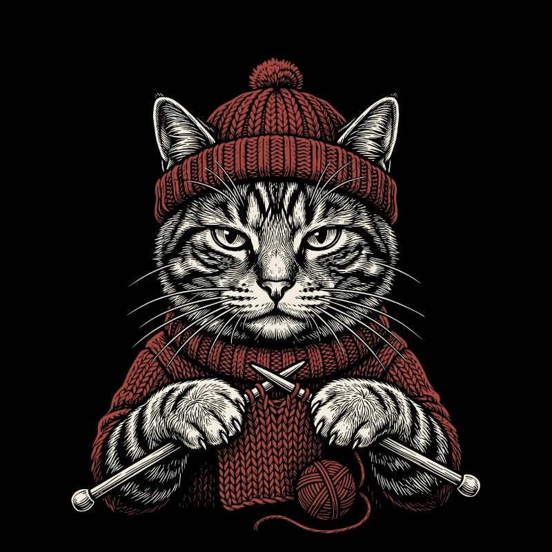 Knitting Cat