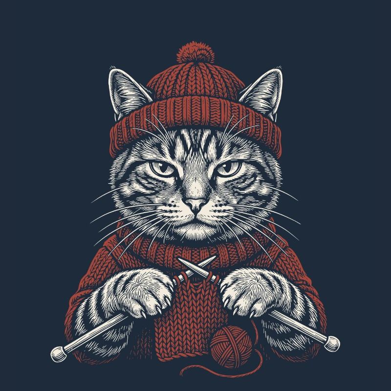 Knitting Cat