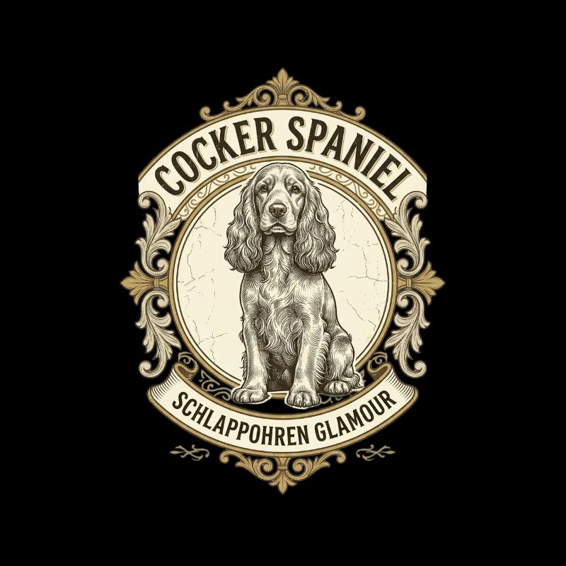Cocker Spaniel Vintage Emblem Retro Design