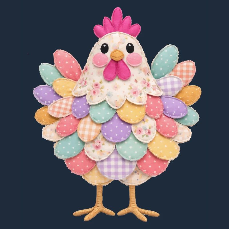 Poule Patchwork Mignonne Style Rustique