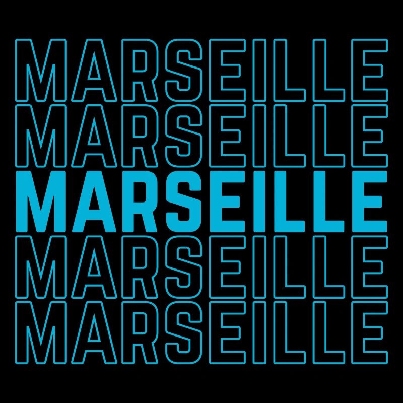 Marseille Outlined Repeat Neon Blue