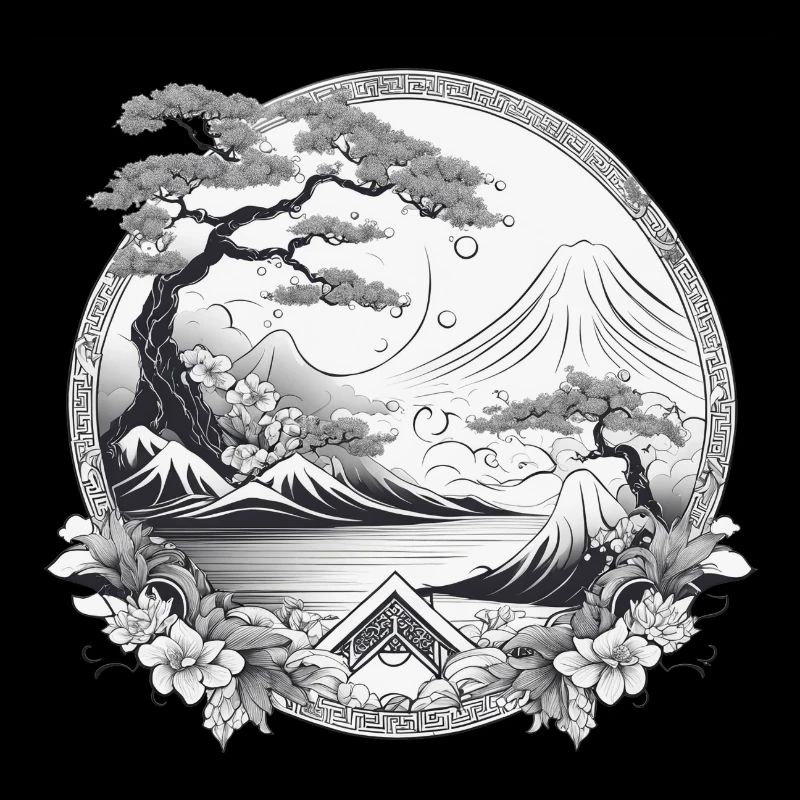 Framed Japanese Landscape