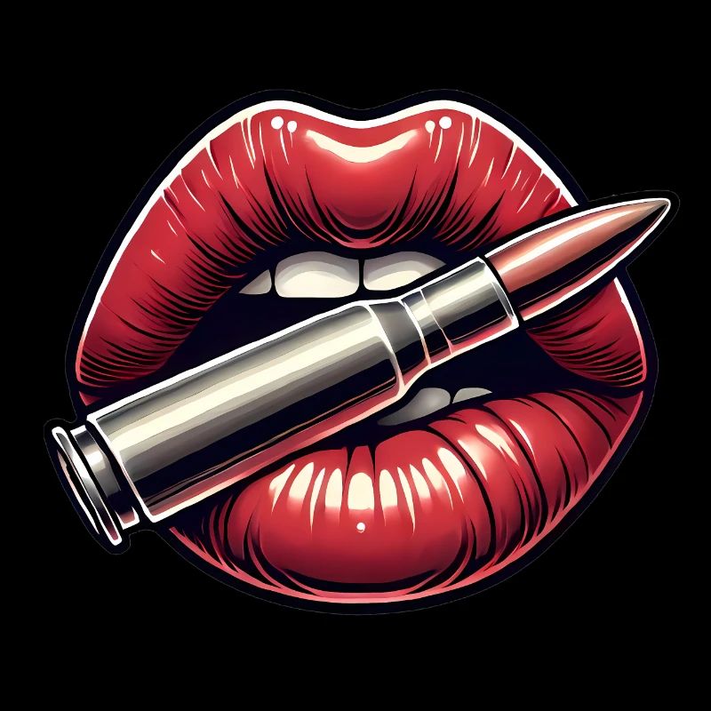 Bold Lips with Bullet Graphic Design