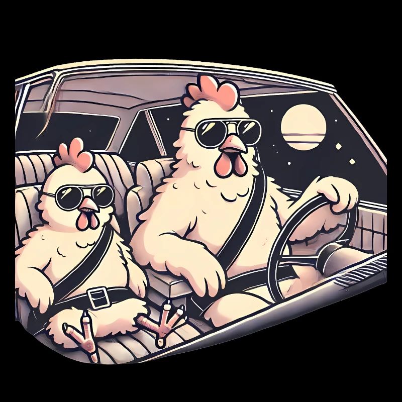 Cool Chickens Road Trip Illustration
