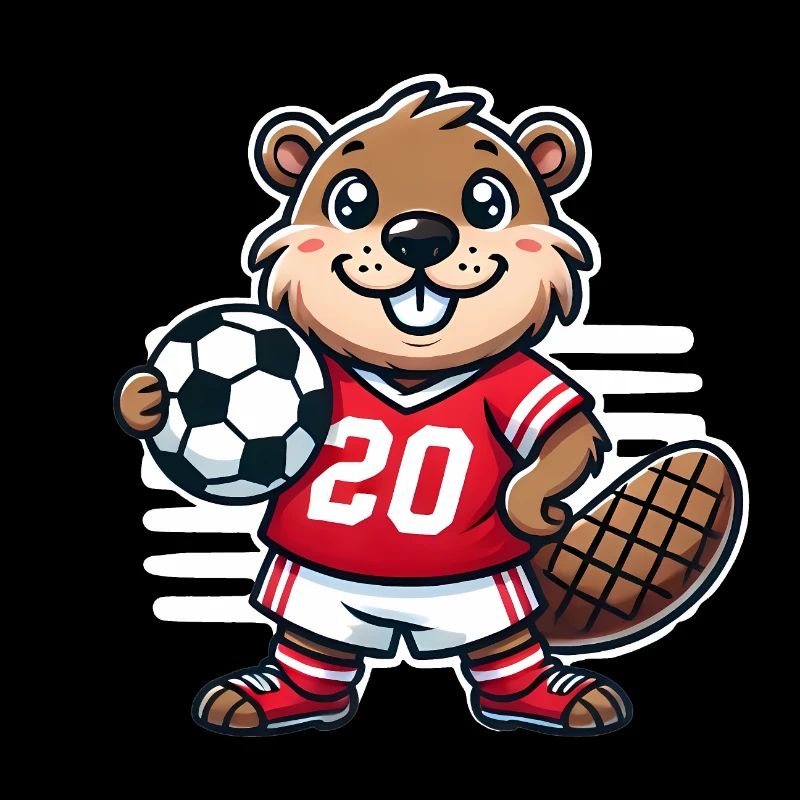 conception de mascotte de football de castor joyeux