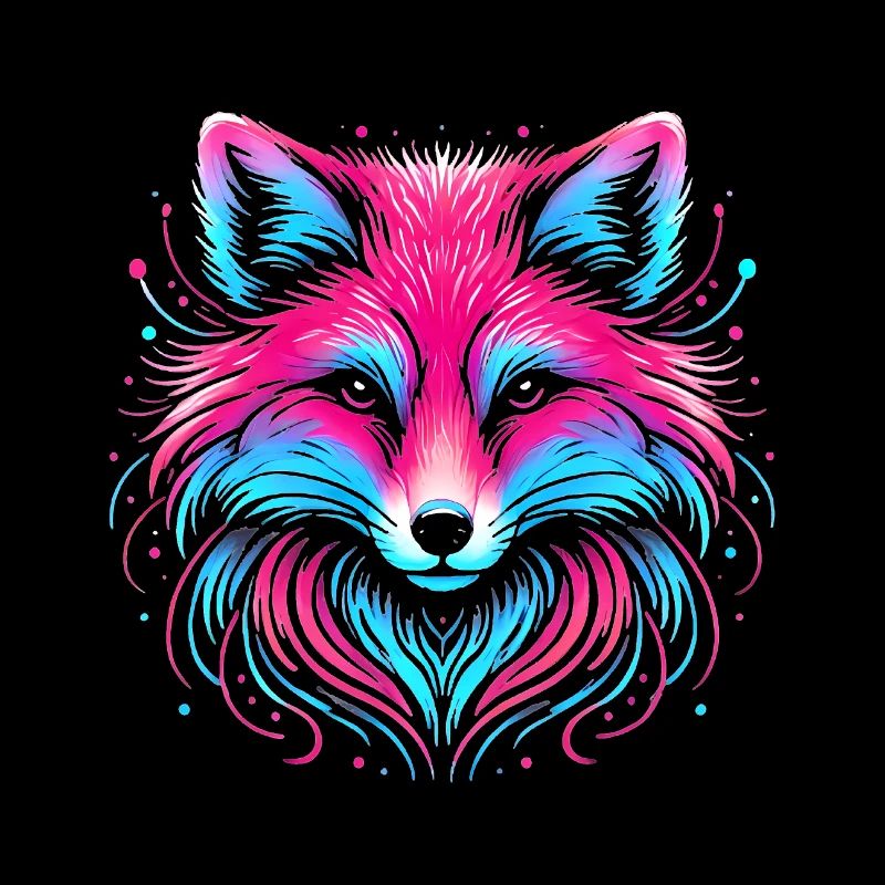 Neon Fox Glow Illustration Design