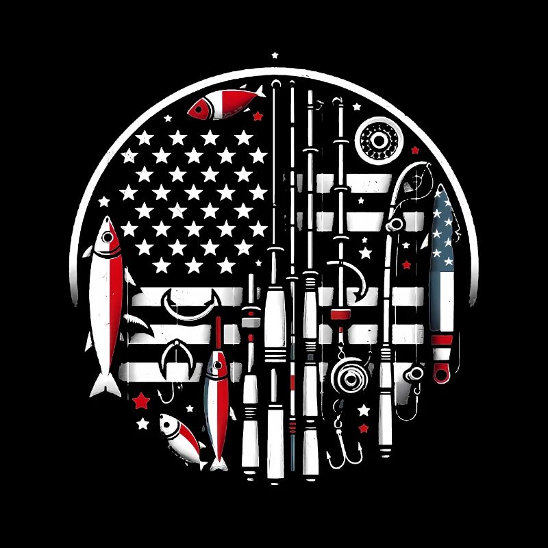 Canne à pêche American Flag Design