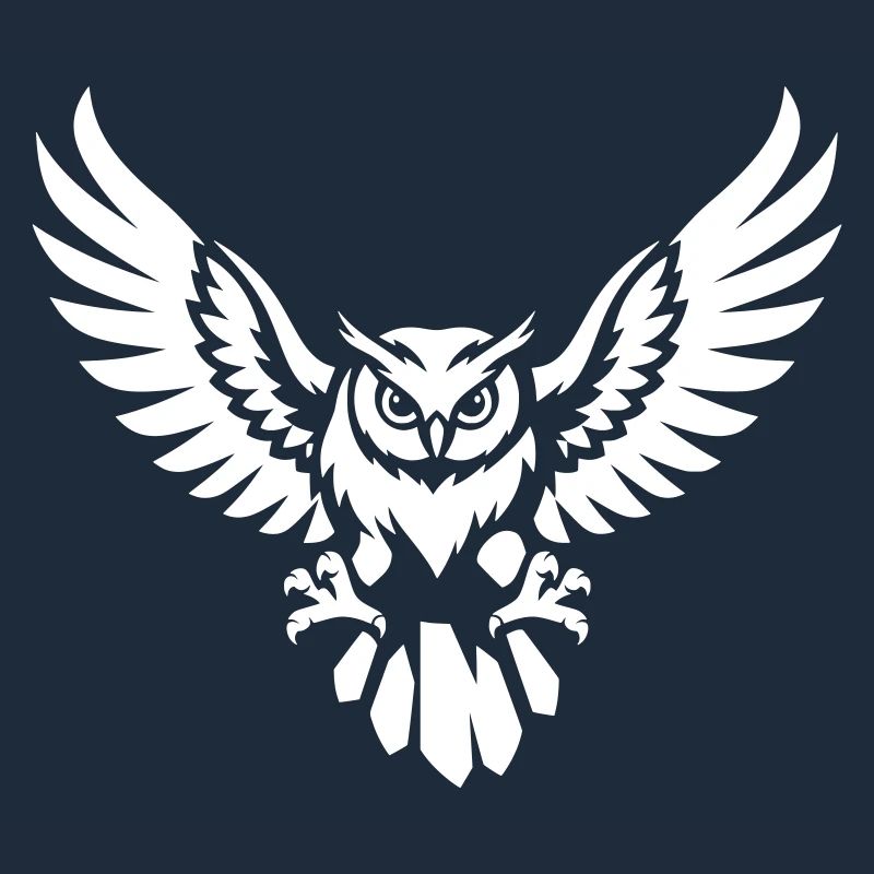Aggressive owl in flight