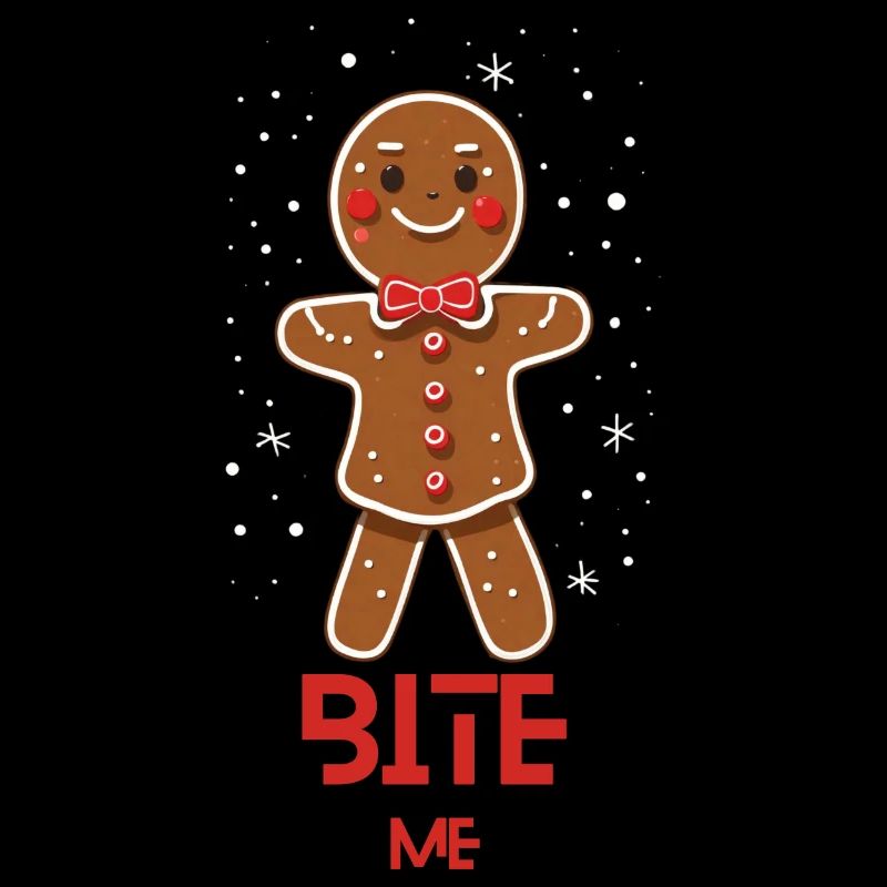 Noël, design de l’homme Gigerbread : ''Mords-moi''