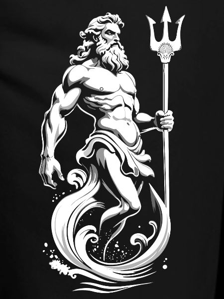 Poséidon, dieu de la mer.