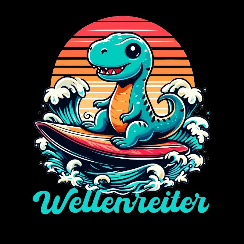 Mignon T-Rex Surfer Surfer Cadeau de surf