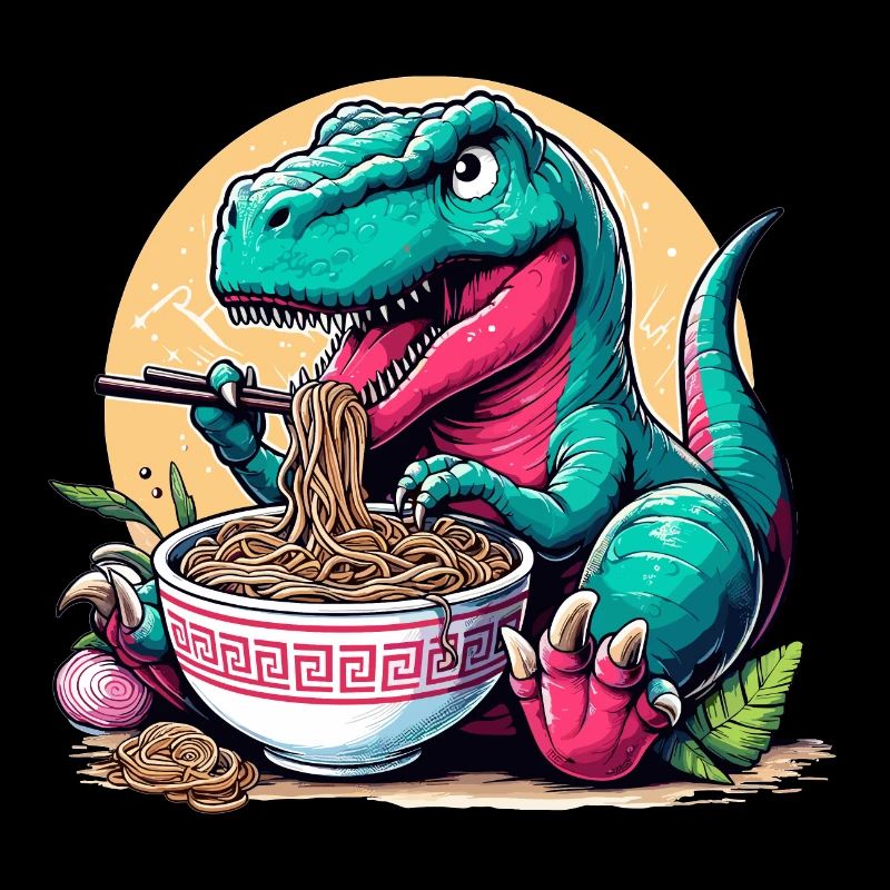 Cute T-Rex Ramen Dino Dinosaur Gift
