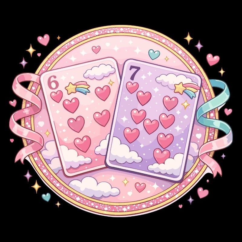 Spielkarten 67 Six Seven Valentinstag Herz 