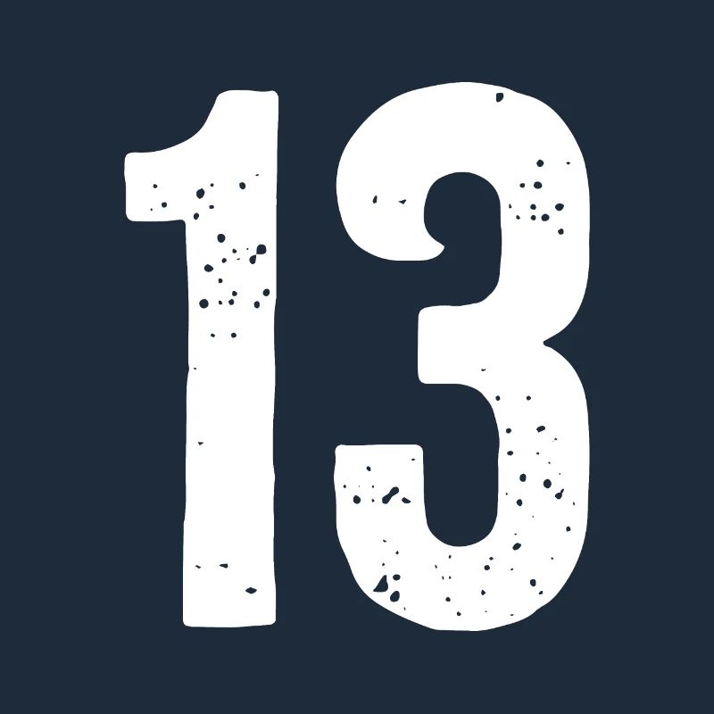13 Numbers White