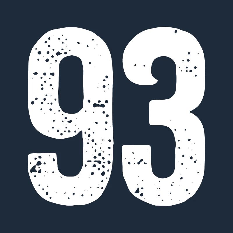 93 Numbers White