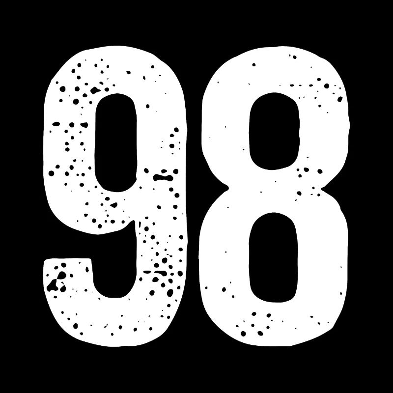 98 Numbers White