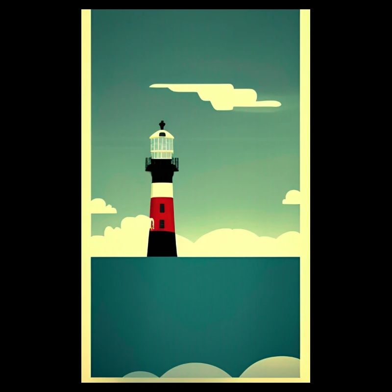 paysage plage côte phare bande dessinée