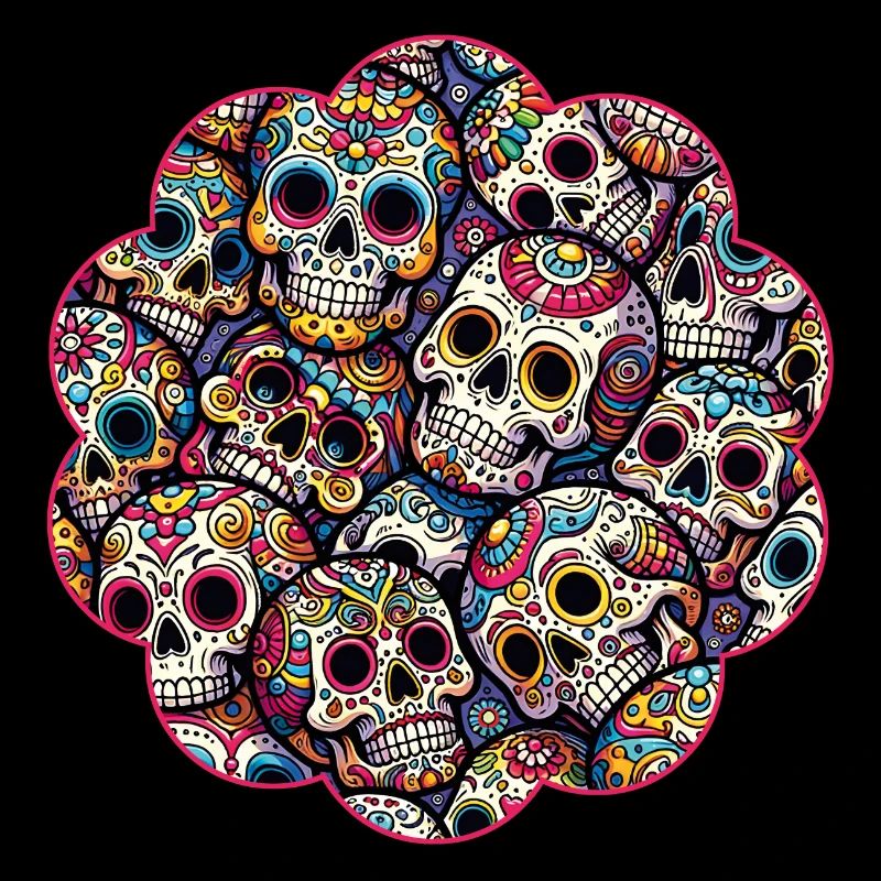 Colorful decorative skull pattern
