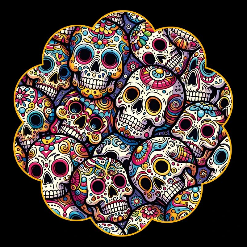 Colorful decorative skull pattern