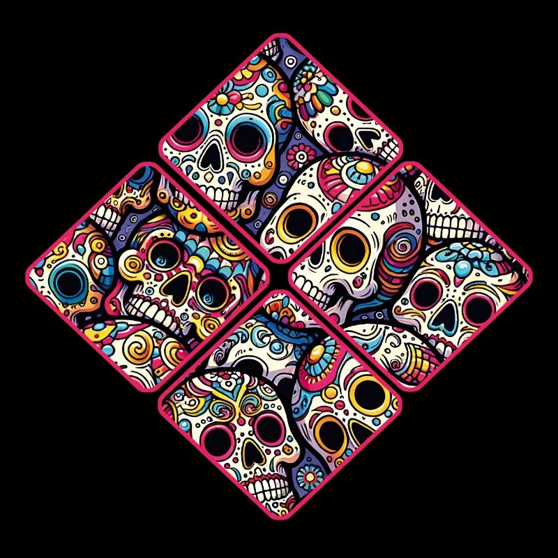 Colorful decorative skull pattern