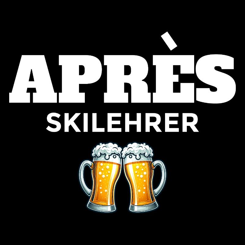 Après ski instructor with beer mugs