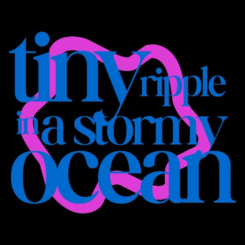 Tiny ripple in a stormy ocean (pink background)