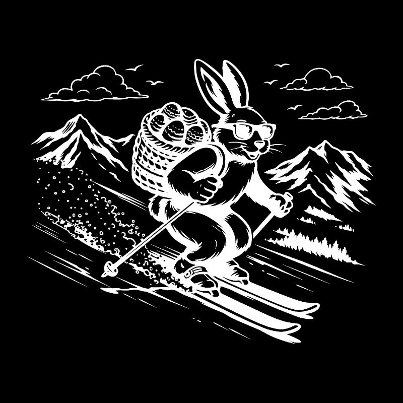 Ski Bunny Easter Bunny Fun Winter Sports