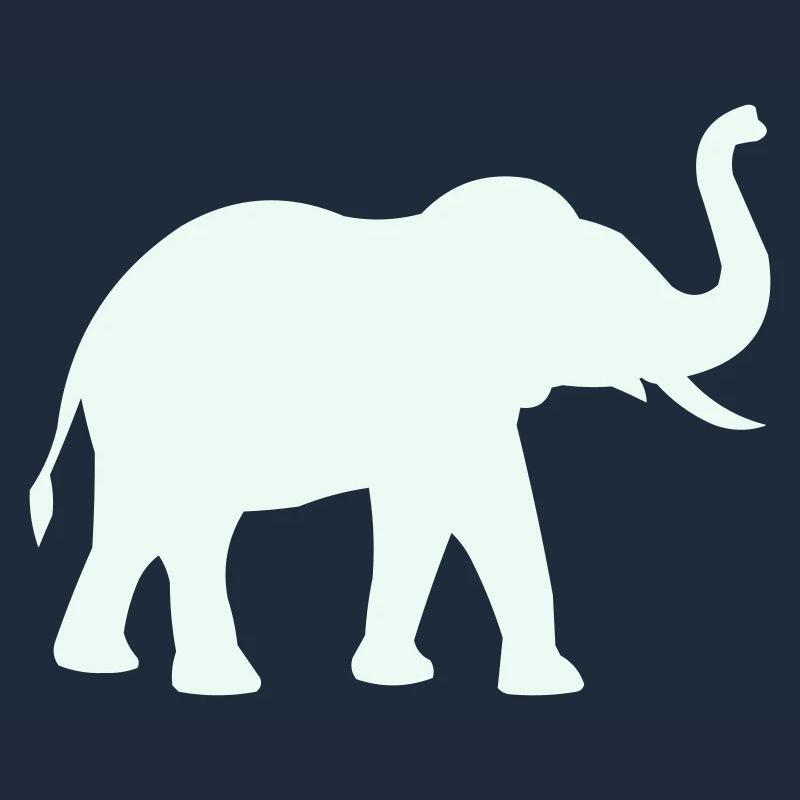 Elephant Silhouette Mint Pastel