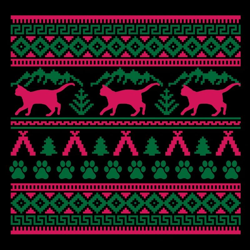 Chat de Noël Pull de Noël moche cadeau