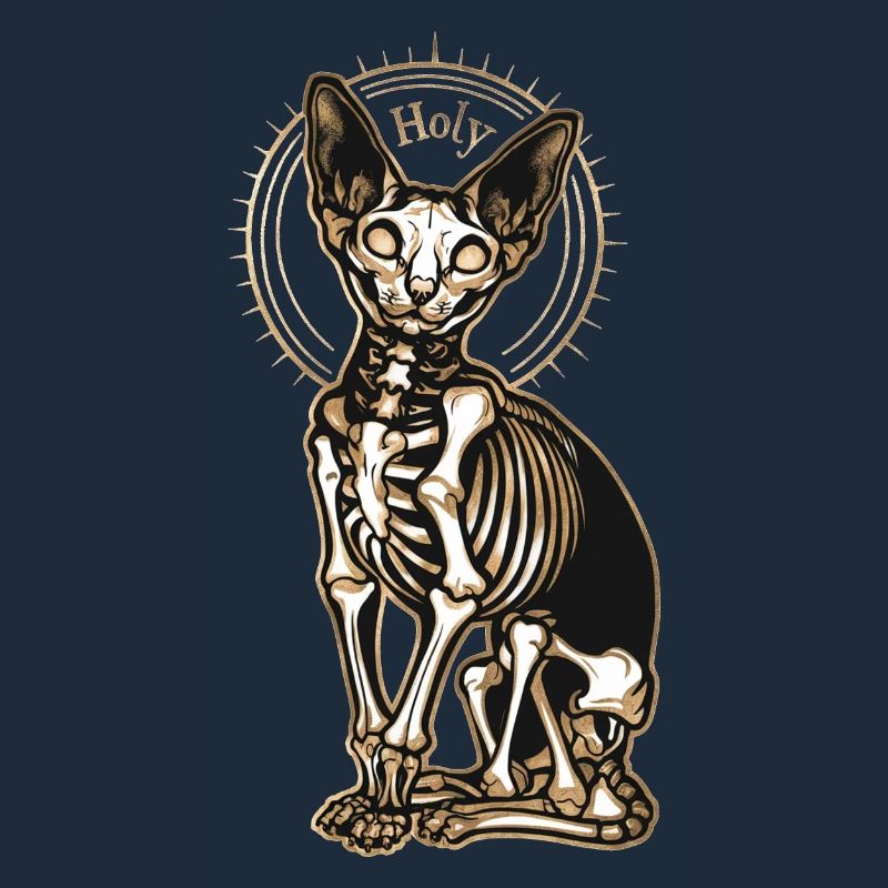 Cat Sphinx Skeleton Tattoo